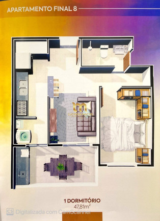 Imagem Apartamento com 1 Quarto à Venda, 55 m² em Caiçara - Praia Grande