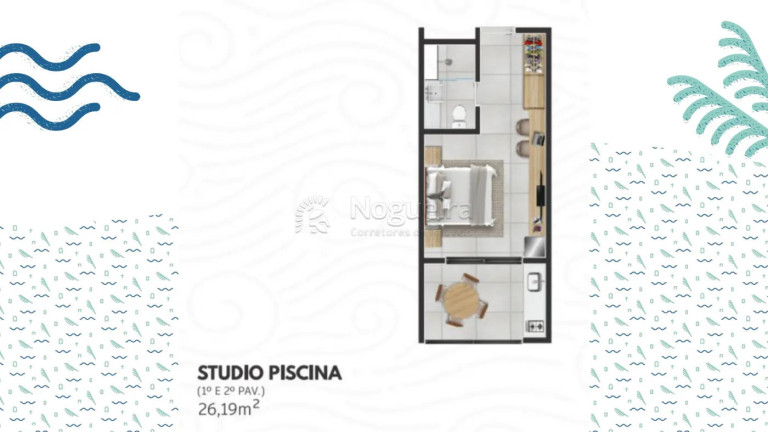 Apartamento com 1 Quarto à Venda, 26 m² em Carneiros - Tamandaré
