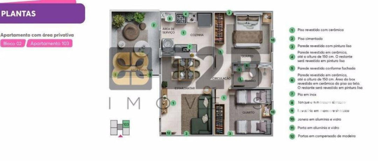 Imagem Apartamento com 2 Quartos à Venda, 39 m² em Parque Das Nações - Bauru