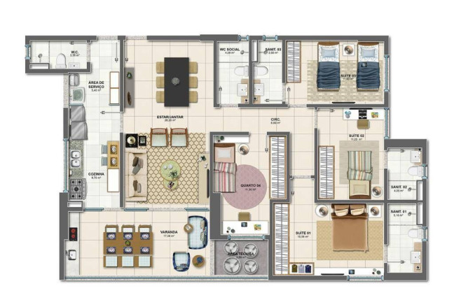Imagem Apartamento com 4 Quartos à Venda, 140 m² em Caminho Das árvores - Salvador Imagem Apartamento com 4 Quartos à Venda, 140 m² em Caminho Das árvores - Salvador