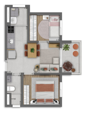 Imagem Apartamento com 2 Quartos à Venda, 48 m² em Campo Belo - São Paulo