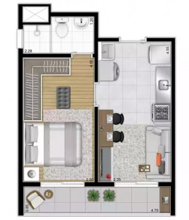Imagem Imóvel com 2 Quartos à Venda, 34 m² em Santa Cecília - São Paulo