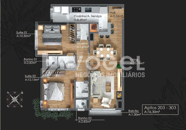 Imagem Apartamento com 1 Quarto à Venda, 58 m² em Avenida Central - Gramado Imagem Apartamento com 1 Quarto à Venda, 58 m² em Avenida Central - Gramado