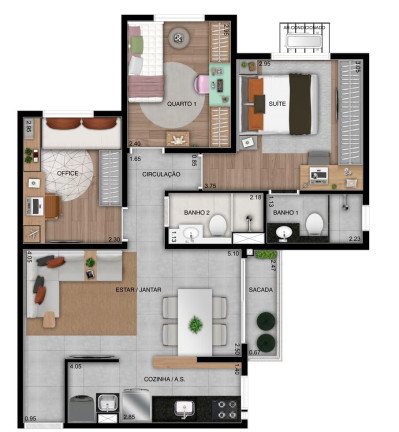 Imagem Apartamento com 3 Quartos à Venda, 61 m² em Parque Amazônia - Goiânia