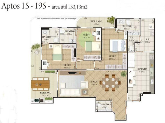 Apartamento com 3 Quartos à Venda, 133 m² em Canto Do Forte - Praia Grande