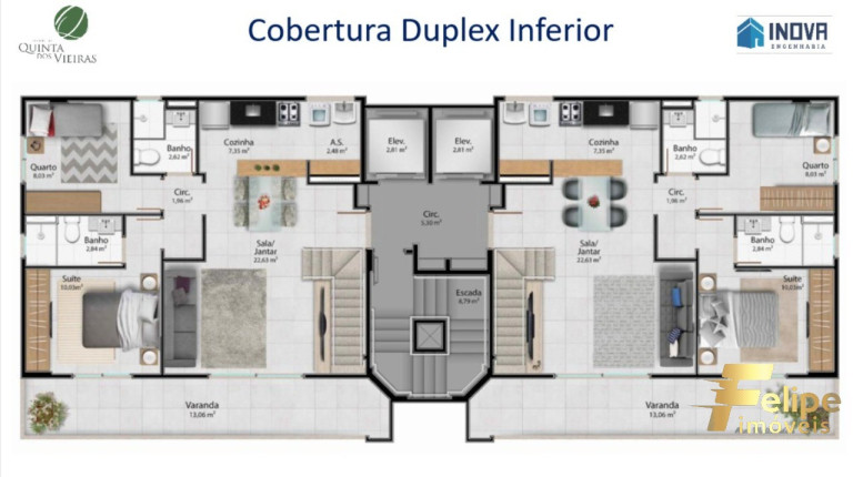 Imagem Imóvel com 3 Quartos à Venda, 76 m² em Jardim Camburi - Vitória Imagem Imóvel com 3 Quartos à Venda, 76 m² em Jardim Camburi - Vitória
