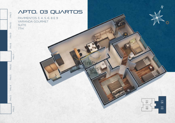 Imagem Apartamento com 3 Quartos à Venda, 77 m² em Miramar (barreiro) - Belo Horizonte Imagem Apartamento com 3 Quartos à Venda, 77 m² em Miramar (barreiro) - Belo Horizonte