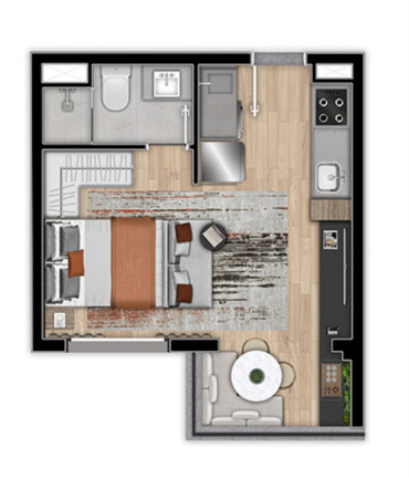Imagem Apartamento com 1 Quarto à Venda, 28 m² em Brooklin Paulista - São Paulo