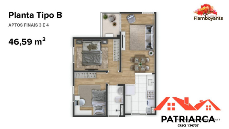Imagem Apartamento com 2 Quartos à Venda, 46 m² em Jardim Shangai - Campinas