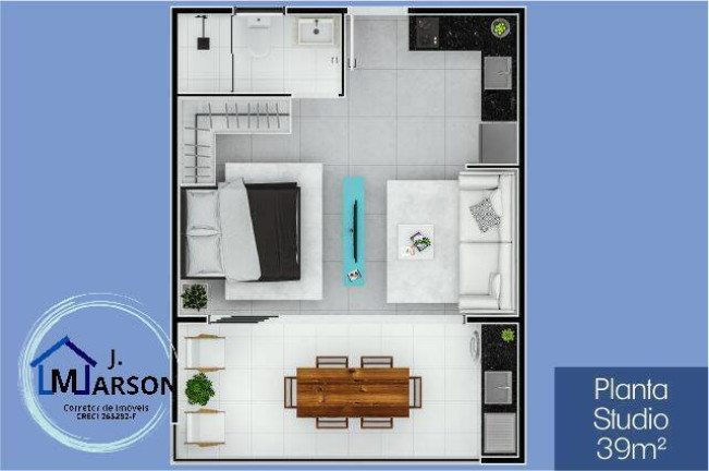 Apartamento com 1 Quarto à Venda, 38 m² em Praia Das Palmeiras - Caraguatatuba