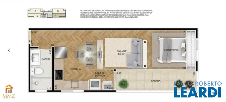Imagem Apartamento com 1 Quarto à Venda, 38 m² em Vila Príncipe De Gales - Santo André