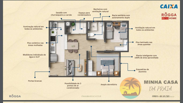 Imagem Apartamento com 2 Quartos à Venda, 50 m² em Itajuba - Barra Velha