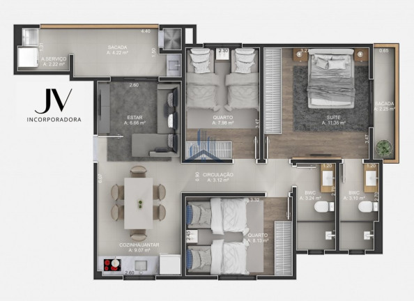 Imagem Apartamento com 2 Quartos à Venda, 63 m² em Costa E Silva - Joinville