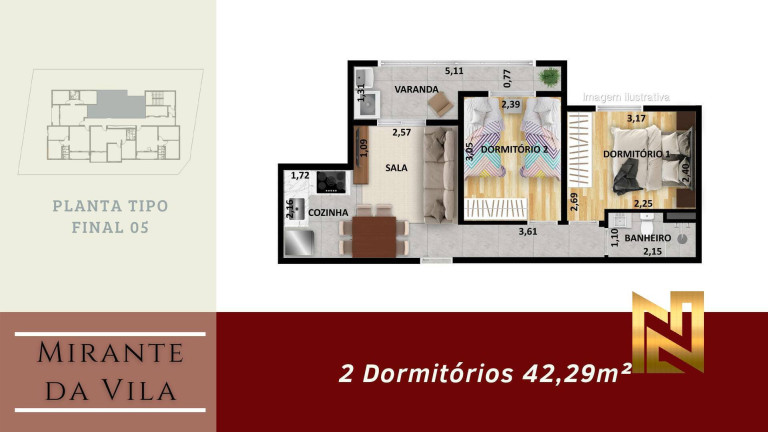 Imagem Apartamento com 2 Quartos à Venda, 42 m² em Vila Ré - São Paulo