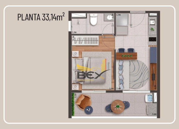 Imagem Apartamento com 1 Quarto à Venda, 33 m² em Presidente Altino - Osasco