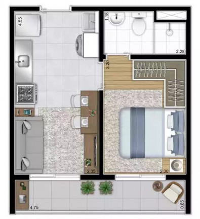 Imagem Imóvel com 2 Quartos à Venda, 34 m² em Santa Cecília - São Paulo