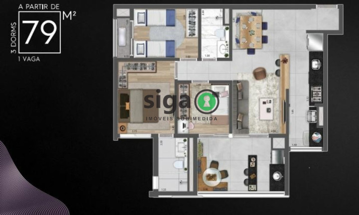 Imagem Apartamento com 3 Quartos à Venda, 79 m² em Butantã - São Paulo