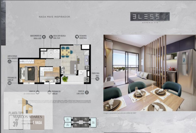 Imagem Apartamento com 1 Quarto à Venda, 40 m²