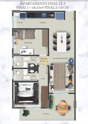 Imagem Apartamento com 2 Quartos à Venda, 60 m² em Canto Do Forte - Praia Grande