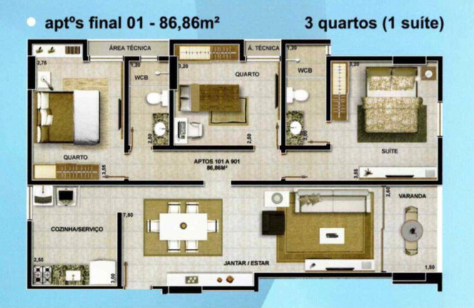 Imagem Apartamento com 3 Quartos à Venda, 86 m² em Jardim Oceania - João Pessoa Imagem Apartamento com 3 Quartos à Venda, 86 m² em Jardim Oceania - João Pessoa