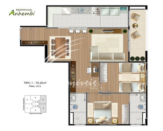 Imagem Imóvel com 2 Quartos à Venda, 73 m² em Jardim Anhembi - São José Dos Campos Imagem Imóvel com 2 Quartos à Venda, 73 m² em Jardim Anhembi - São José Dos Campos