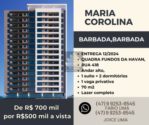 Apartamento com 3 Quartos à Venda, 70 m² em Morretes - Itapema