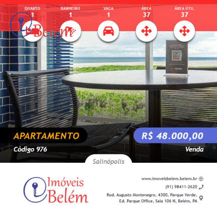 Apartamento com 1 Quarto à Venda, 37 m² em Atalaia - Salinópolis