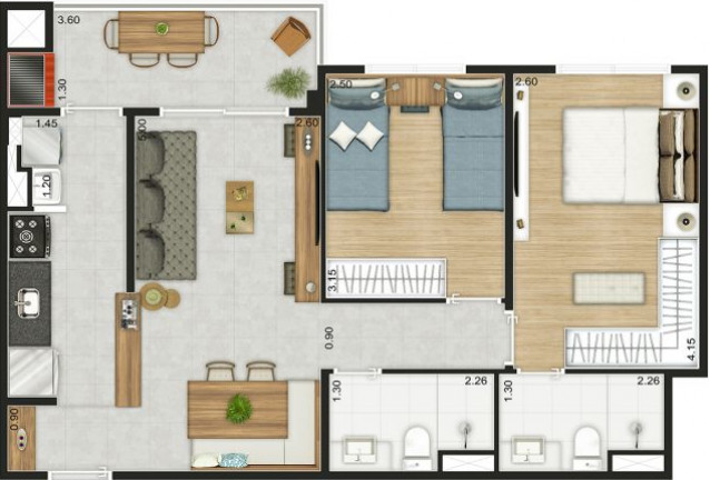 Imagem Apartamento com 2 Quartos à Venda, 61 m² em Santo Amaro - São Paulo Imagem Apartamento com 2 Quartos à Venda, 61 m² em Santo Amaro - São Paulo