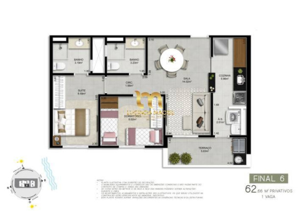 Imagem Apartamento com 2 Quartos à Venda, 62 m² em Canto Do Forte - Praia Grande