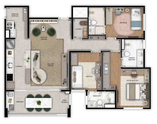 Imagem Apartamento com 3 Quartos à Venda, 104 m² em Nova Campinas - Campinas