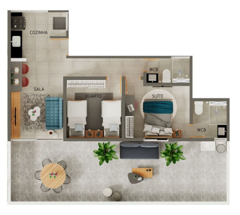 Imagem Apartamento com 2 Quartos à Venda, 51 m² em Bancários - João Pessoa