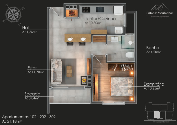 Imagem Apartamento com 1 Quarto à Venda, 51 m² em Várzea Grande - Gramado Imagem Apartamento com 1 Quarto à Venda, 51 m² em Várzea Grande - Gramado