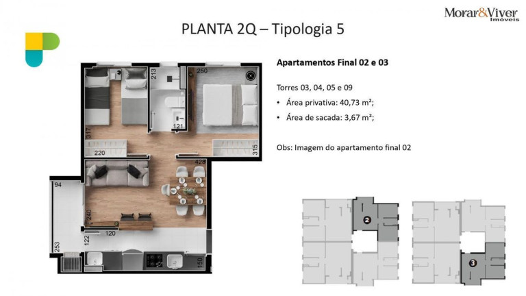 Imagem Apartamento com 3 Quartos à Venda, 55 m² em Ouro Fino - São José Dos Pinhais