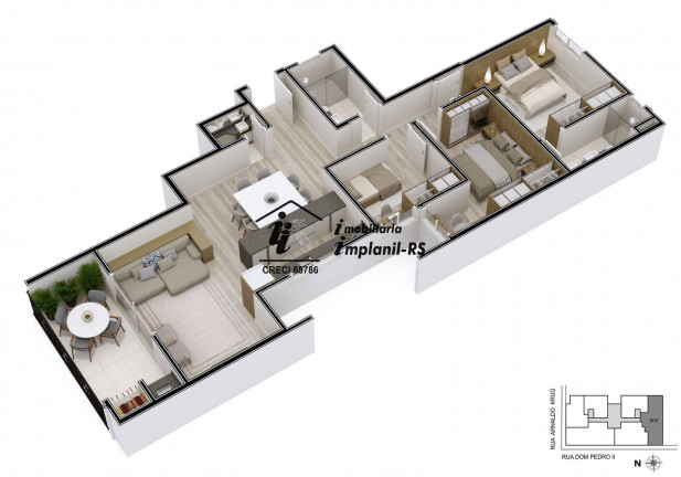 Imagem Apartamento com 1 Quarto à Venda, 44 m² em Canabarro - Teutônia