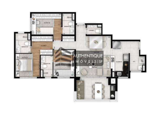 Imagem Apartamento com 3 Quartos à Venda, 103 m² em Centro - Santo André Imagem Apartamento com 3 Quartos à Venda, 103 m² em Centro - Santo André