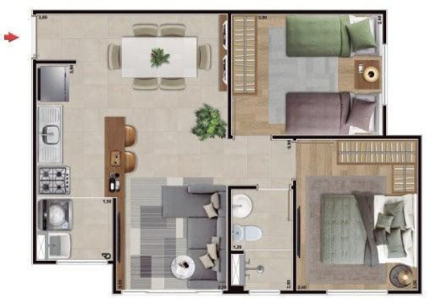 Imagem Apartamento com 2 Quartos à Venda,  em Campo Grande - Rio De Janeiro
