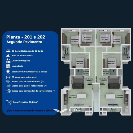 Imagem Apartamento com 3 Quartos à Venda, 78 m² em Itajuba - Barra Velha