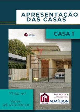 Imagem Casa com 2 Quartos à Venda, 77 m² em Forquilhas - São José Imagem Casa com 2 Quartos à Venda, 77 m² em Forquilhas - São José