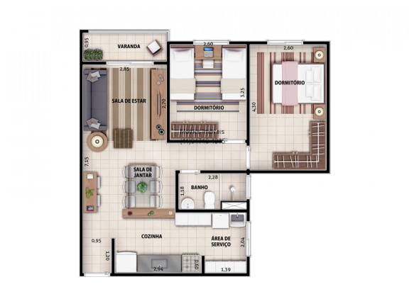 Imagem Imóvel com 2 Quartos à Venda, 61 m² em Vila Santa Maria - Jundiaí