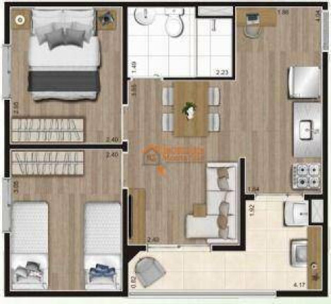 Imagem Apartamento com 2 Quartos à Venda, 44 m² em Vila Antonieta - Guarulhos