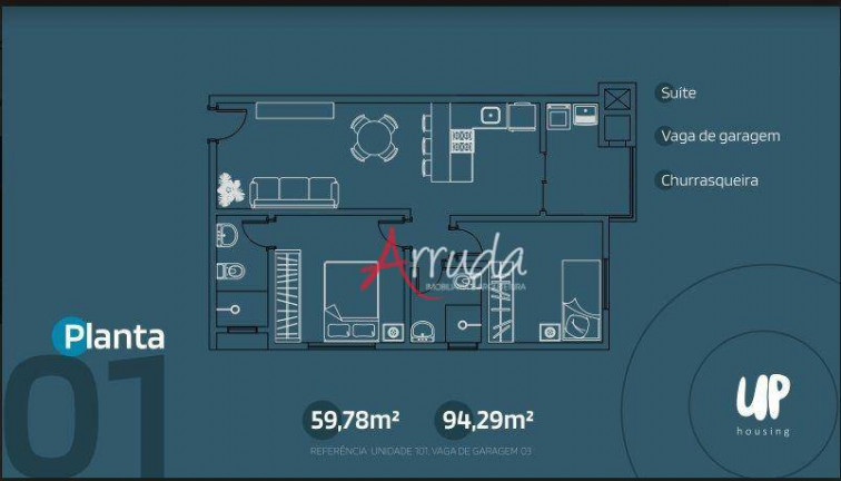 Imagem Apartamento com 2 Quartos à Venda, 59 m² em Centro - Cascavel