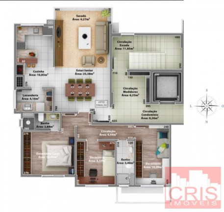 Apartamento com 3 Quartos à Venda, 101 m² em Cidade Alta - Bento Gonçalves