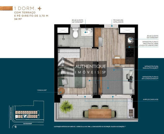 Imagem Apartamento com 1 Quarto à Venda, 31 m² em Brooklin - São Paulo