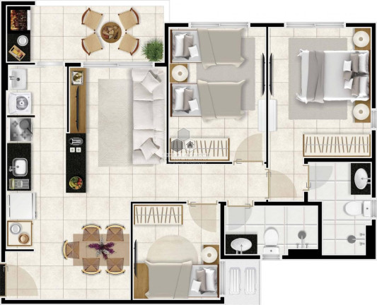 Imagem Apartamento com 3 Quartos à Venda, 58 m² em Coité - Eusébio Imagem Apartamento com 3 Quartos à Venda, 58 m² em Coité - Eusébio
