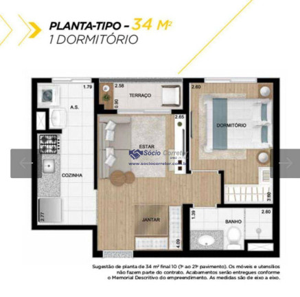 Imagem Apartamento com 1 Quarto à Venda, 34 m² em Liberdade - São Paulo