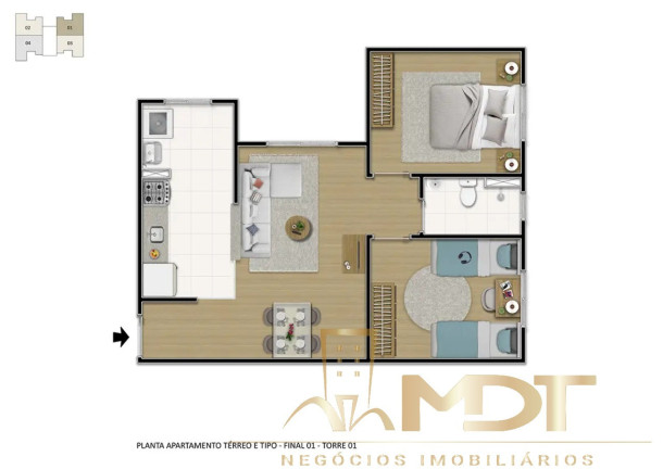 Imagem Apartamento com 2 Quartos à Venda, 47 m² em Borba Gato - Sabará
