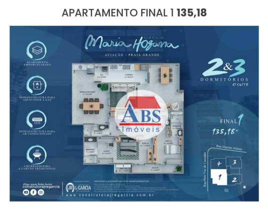 Imagem Apartamento com 3 Quartos à Venda, 135 m² em Aviação - Praia Grande
