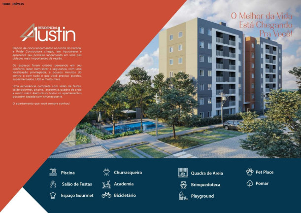 Apartamento com 3 Quartos à Venda, 55 m² em Núcleo Habitacional Papa João Paulo I - Apucarana