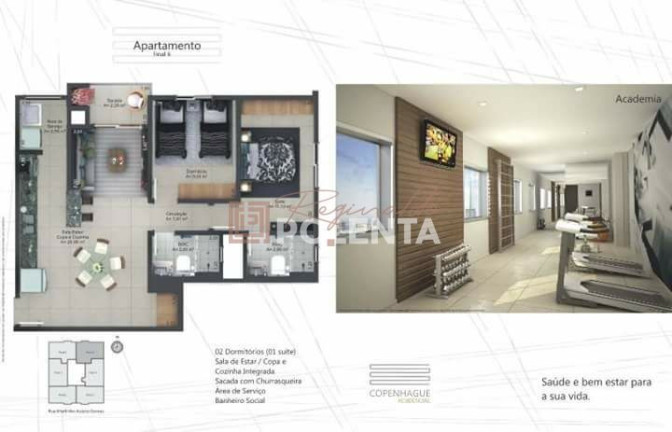 Imagem Apartamento com 2 Quartos à Venda, 62 m² em Centro - Criciúma Imagem Apartamento com 2 Quartos à Venda, 62 m² em Centro - Criciúma