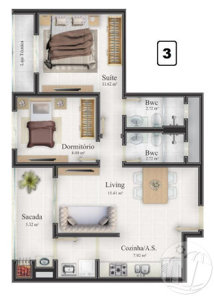 Imagem Apartamento com 2 Quartos à Venda, 63 m² em Itajaí